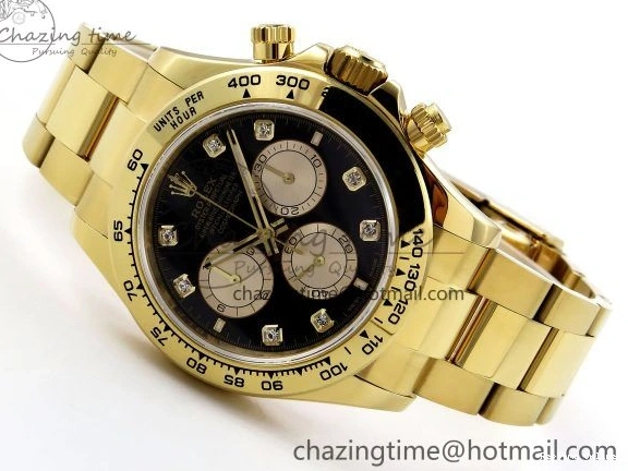 0601 Daytona 126508 QF 1:1 Best Edition Black YG Diamonds Dial on YG Braclet SH4131 V WeatherProof 1314